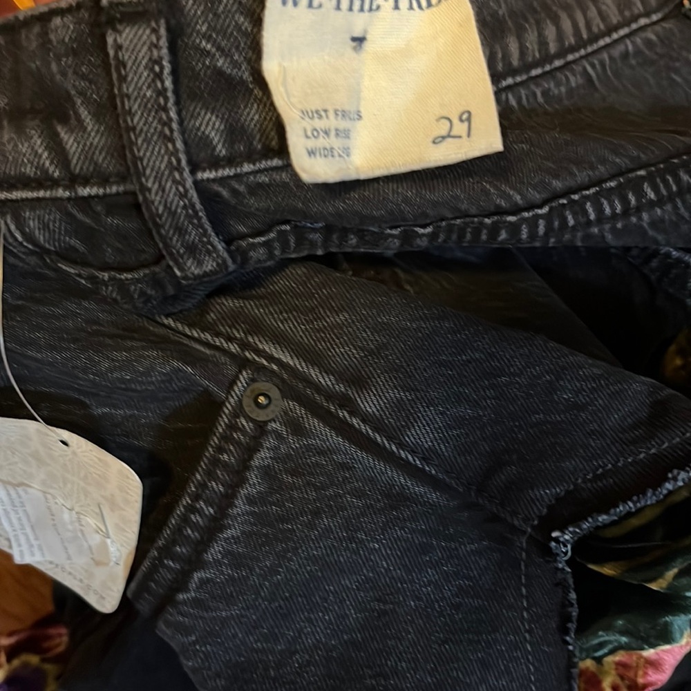 Free People Just Frills Low-Rise Wide-Leg Jeans NWT Size 29 - Picture 14 of 16